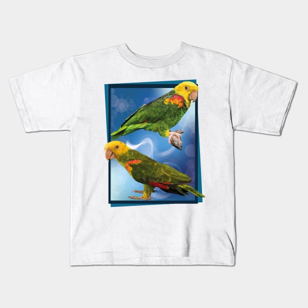 yellow-headed parrot Kids T-Shirt by obscurite